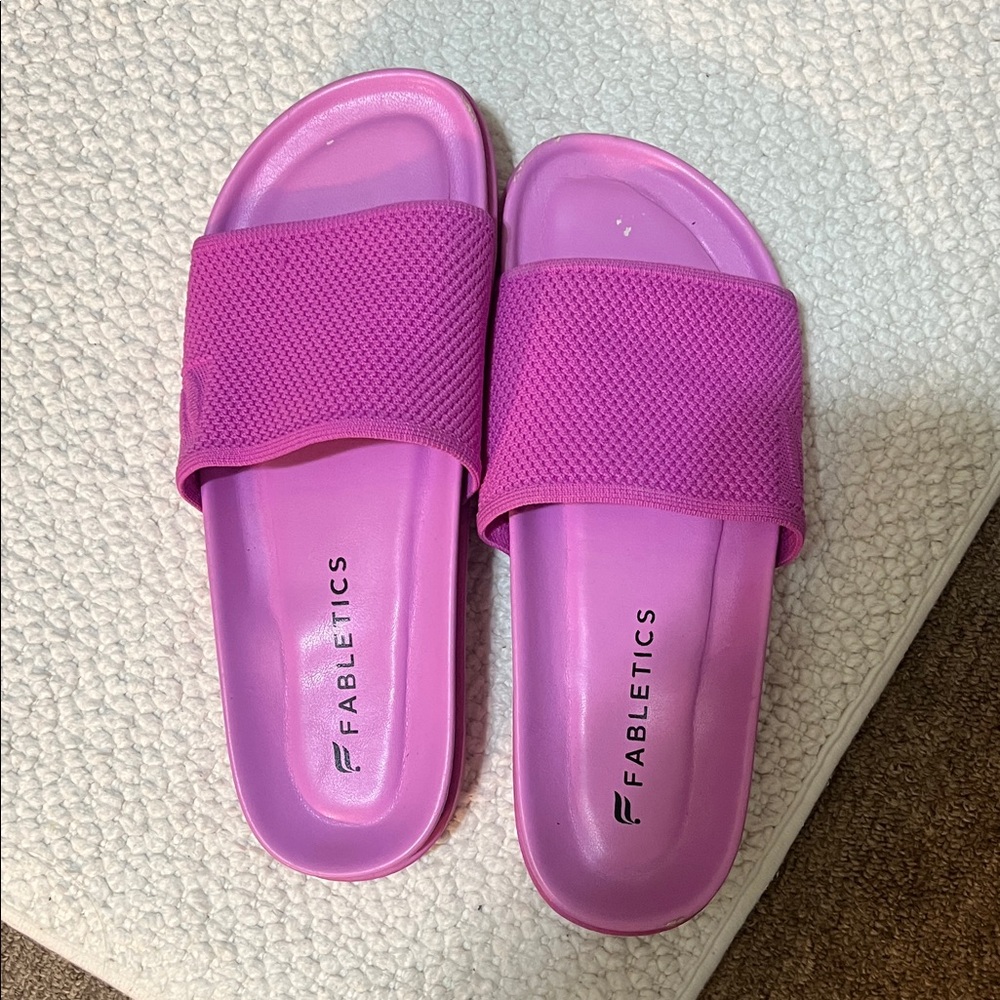Fabletics Bold Pink Slides 9
